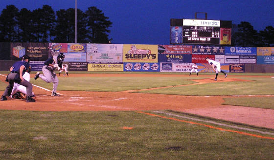 Off the foot - Delmarva Shorebirds Perdue Stadium